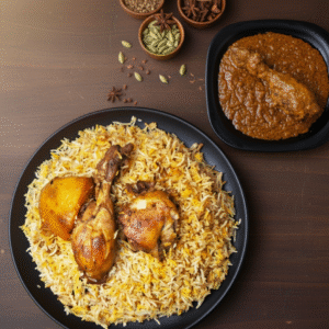 Royal Special Chicken Biryani [2 Pieces] with Chicken Chaap [ serve 1-2]