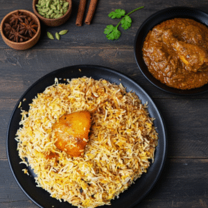 Royal Aloo Biriyani With Mughlai - Style Chicken Chaap [serve 1-2]